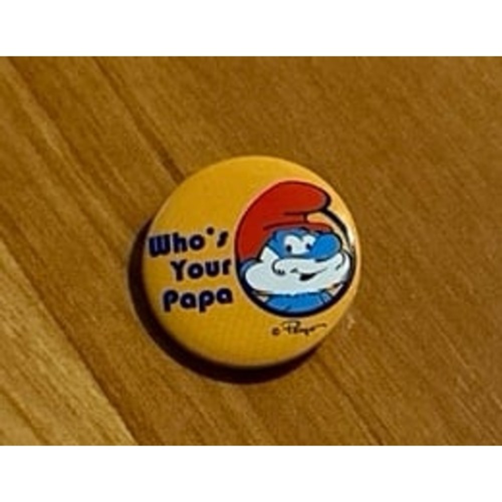 Cool‎ Vintage Papa Smurfs Animated Character Peyo Pinback Buttons